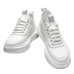 Platform White Sneakers – Fashion Chunky Lace-Up Casual Walking Shoes - Image 3