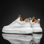 Platform White Sneakers – Fashion Chunky Lace-Up Casual Walking Shoes - Image 4