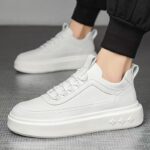 Platform White Sneakers – Fashion Chunky Lace-Up Casual Walking Shoes - Image 5