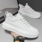 Platform White Sneakers – Fashion Chunky Lace-Up Casual Walking Shoes - Image 7