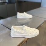 Women’s Fashion Slip-On Canvas Sneakers – Casual Glitter Rhinestone Loafers, Lightweight Flat Walking Shoes
