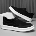 Men’s Slip-On Casual Sneakers – Lightweight Fashion Walking Shoes with Thick Sole